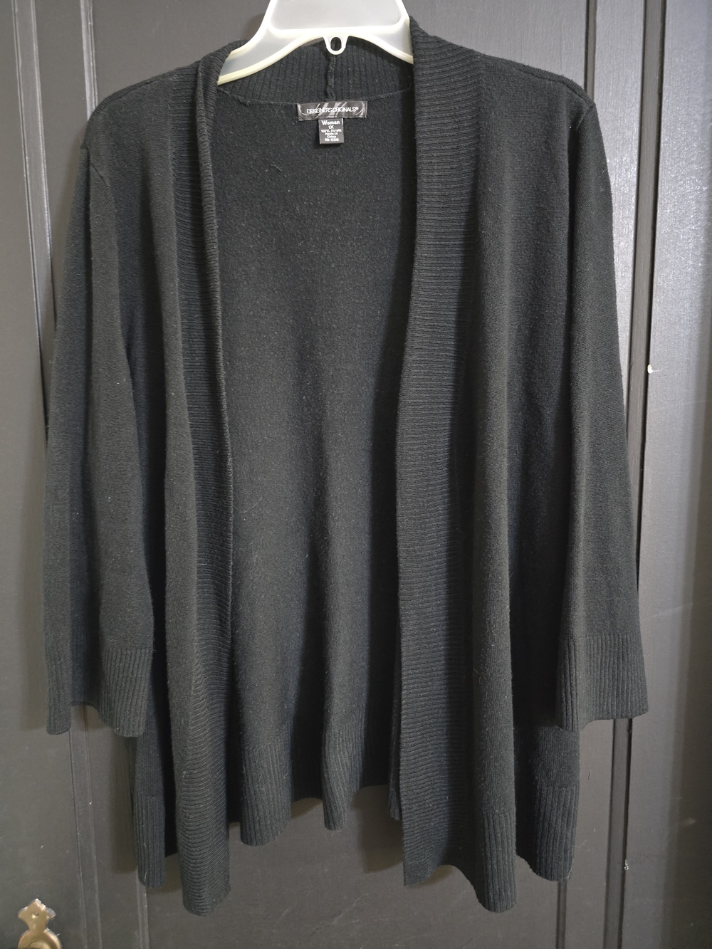 Designers Originals Black Open-Front Women's Cardigan